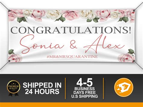 Congratulations Banner Wedding Banner White Floral - Etsy UK