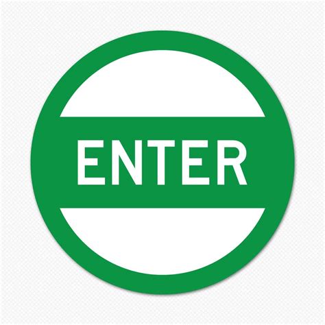 Enter Here Sign | Green Enter Sign | Sticker Genius