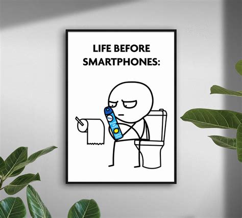 Meme Funny Bathroom Print Life Before Smartphones Funny - Etsy