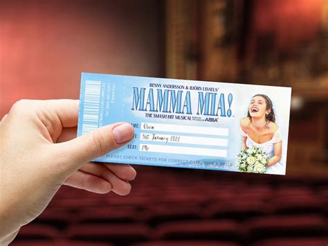 MAMMA MIA the Musical Printable Broadway Gift Ticket - Etsy