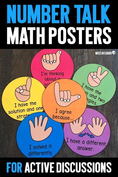 Number Talk Math Posters These number talk hand signal posters can be ...