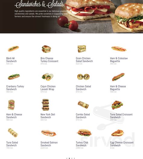 Paris Baguette menu in San Diego, California, USA