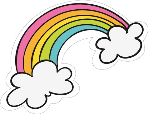 View full size Sticker Transparent Cute Png Download - Rainbow Cartoon ...