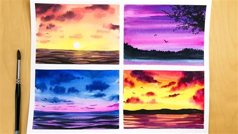 Sunset Easy Landscape Watercolor Painting For Beginners : Extra advice ...