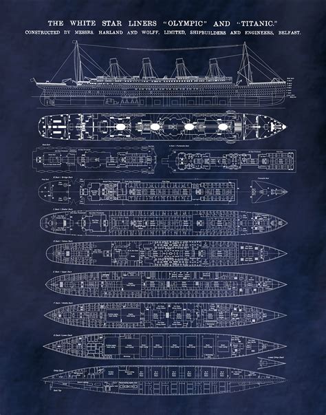 R.M.S. Titanic Poster Vers #2 - Titanic Poster - Titanic Blueprint ...