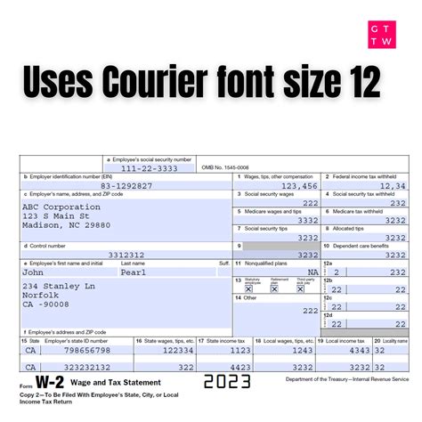 W2 Form IRS 2023 Fillable PDF With Print and Clear Buttons Generate W2 ...