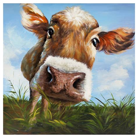 ArtMaison Canada Cow in Field Wall Art - Walmart.com