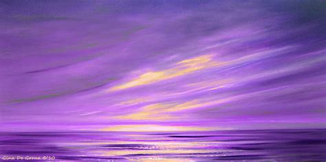 Purple Abstract Sunset Painting by Gina De Gorna