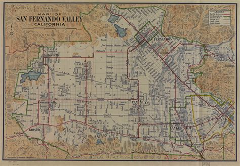 Map of the San Fernando Valley from 1923 - Valley Relics Museum