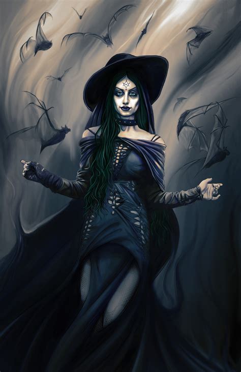 Bat Witch, Ken Kokoszka | Fantasy witch, Beautiful dark art, Fantasy art