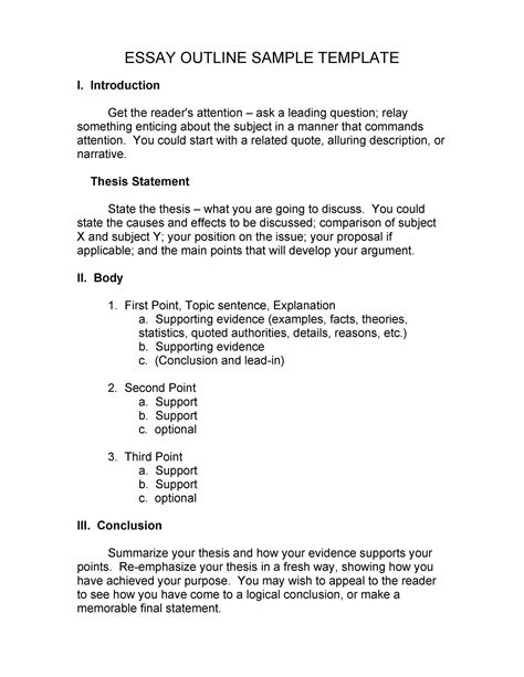 37 Outstanding Essay Outline Templates (Argumentative, Narrative ...