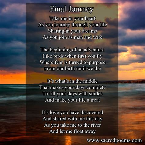 Final Journey | Inspirational poems, Poetry books, Poems