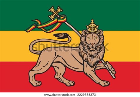 Rastafarian Flag Lion Judah Reggae Background Stock Vector (Royalty ...