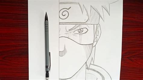 Easy pencil sketch | How to Draw kakashi [half face] | step by step ...