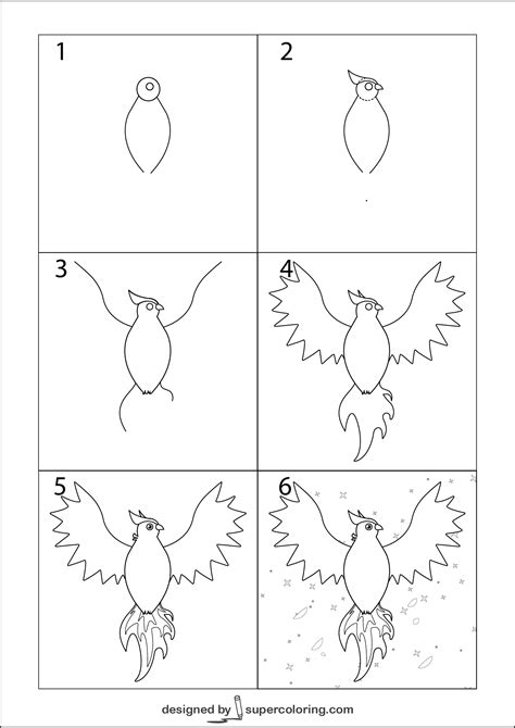 Як легко намалювати фенікса | Головоломки для дітей