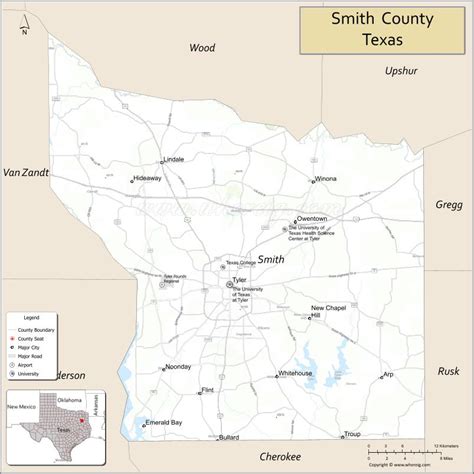 Smith County Map, Texas - Where is Located, Cities, Population ...