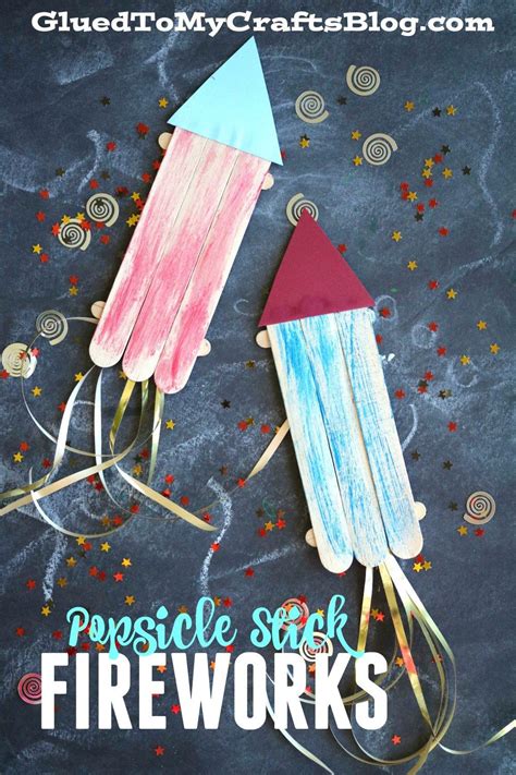 Popsicle Stick Thing 1 & 2 Craft | Fireworks craft for kids, Fireworks ...