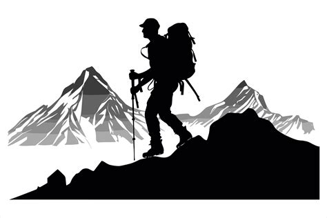 Mountain Hiking Vector Silhouette Graphic by MD ABDUL MOMIN · Creative ...