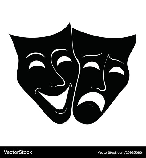 Theatre masks drama and comedy Royalty Free Vector Image