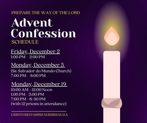 ADVENT CONFESSION SCHEDULE — Cristo Rei Parish