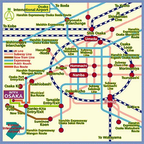 Public Transportation Map of Osaka | Osaka, Tokyo tourist map, Osaka japan