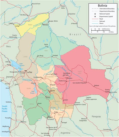 Political Map of Bolivia