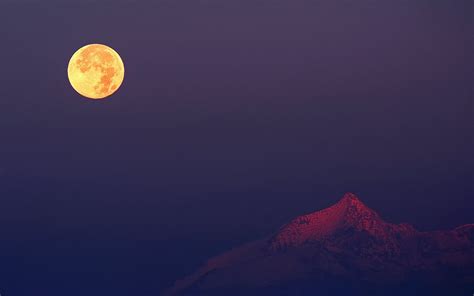 Moon in Mountain Wallpaper