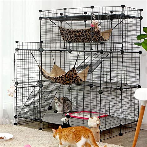 Tucker Murphy™ Pet Songmics Multi-Tier Cat Playpen,Cat Cage, Cat Condo ...