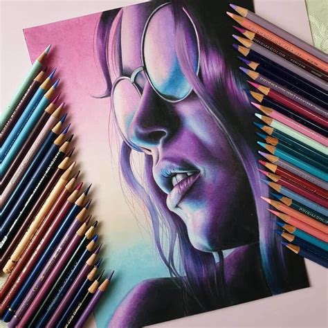 10 Color and 3 B&W Portraits | Colorful drawings, Prismacolor art ...