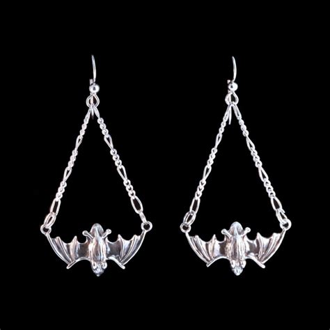 Flying Bat Earrings Silver Bat Earrings Bat Jewelry Bat Charm - Etsy