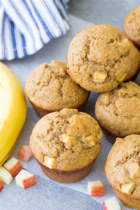 Apple Banana Muffins - Easy One Bowl Recipe