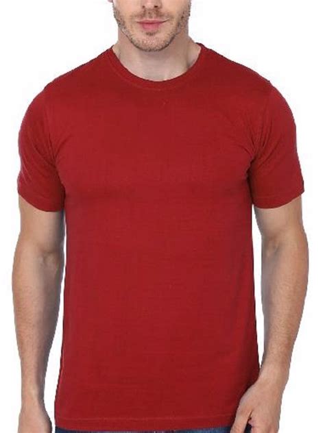 Round Mens Plain Solid Half Sleeve T Shirt Red, Rs 150 /piece Downtown ...