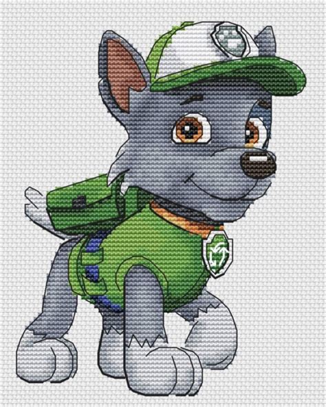 “PAW Patrol Rocky” - Free Cross Stitch Pattern Dog Cartoon