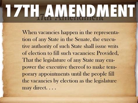 17th Amendment Definition