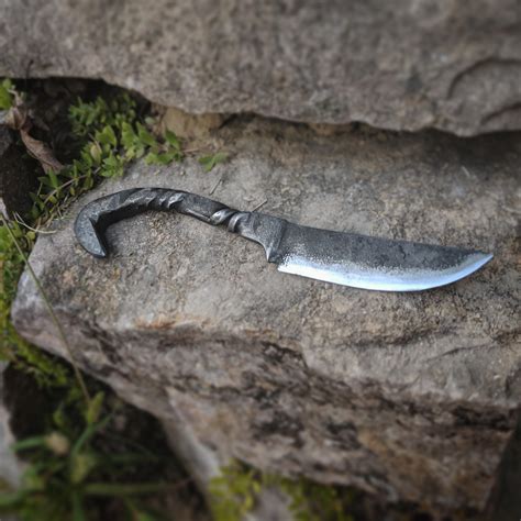 Blacksmith Knife, forged from a railroad spike. Made as a donation for ...