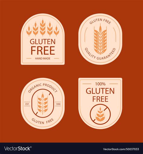 Gluten free label set isolated on white background