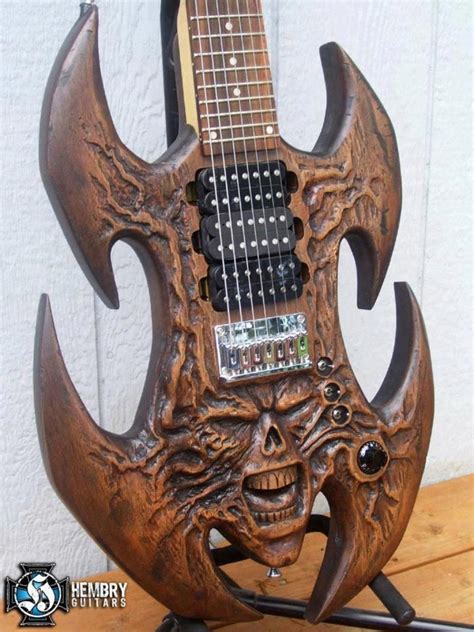 Iron Maiden Eddie custom carved electric art guitar | Электрогитара ...