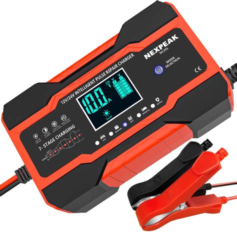 Buy NEXPEAK 10-Amp Smart Fully Automatic Battery Charger, 12V and 24V ...