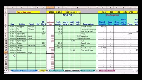 Hairdresser bookkeeping spreadsheet | Bookkeeping templates, Excel ...