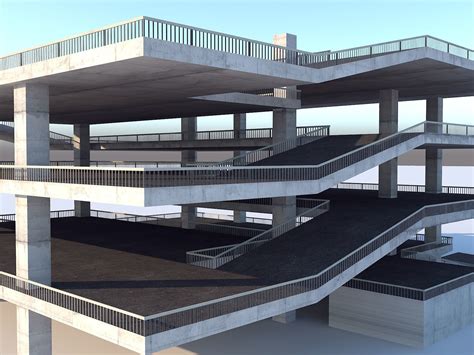 Multi - Storey Car Park - Floor Parking 3D asset | Architecture model ...