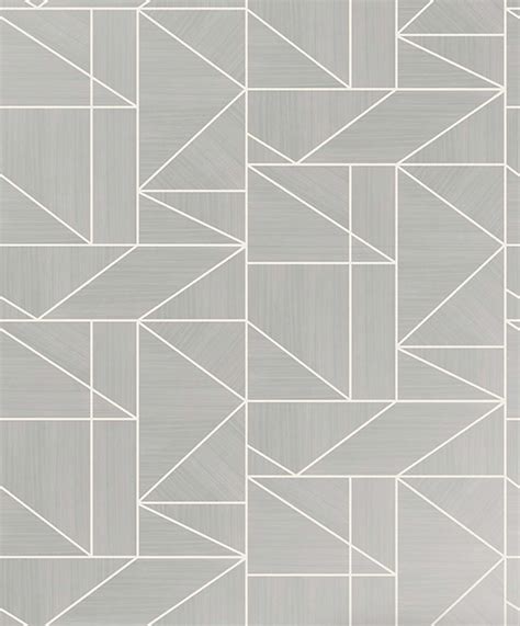 Ina Silver Geometric Wallpaper - The Wallpaper Guy