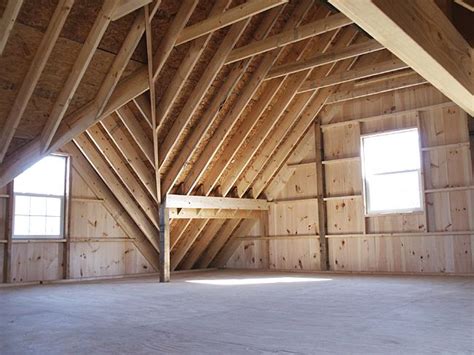 Custom Barn - Unfinished Loft with Dormer | Barn interior, Barn ...