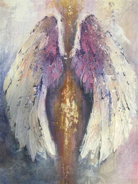 Original Fine Art Angel Wings Contemporary Abstract Painting Textured ...