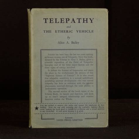 1951 Telepathy and The Etheric Vehicle Alice A Bailey Theosophy Second ...