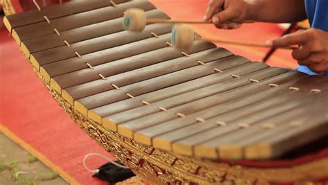 Traditional Wooden Thai Musical Instrument, Ranat-Ek, Stock Footage ...