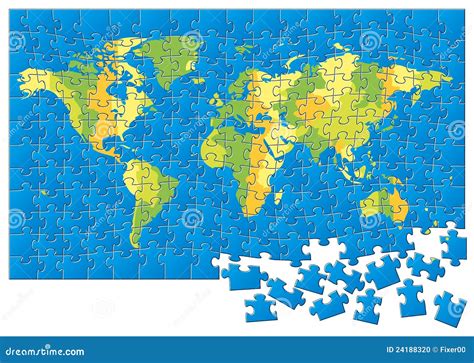 World Map Puzzle Stock Photo - Image: 24188320