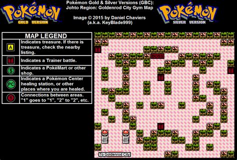 Pokemon Silver Version Goldenrod City Gym Map Map for Game Boy Color by ...