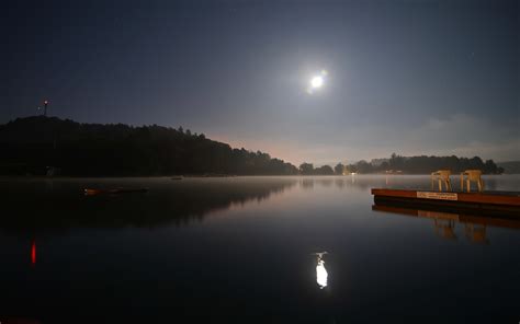 photography, Landscape, Water, Night, Moon, Reflection, Lake, Trees ...