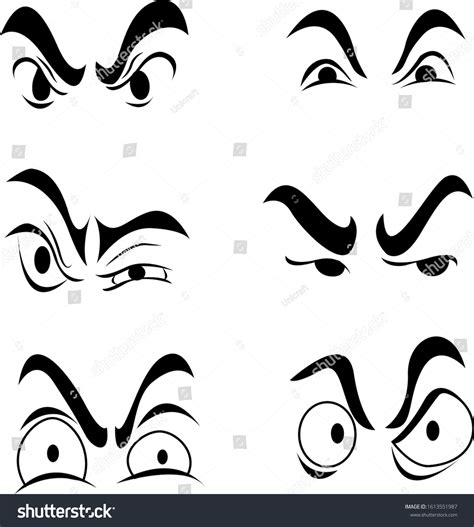 Cartoon Eyes Different Expressions Looking Angry Stock Vector (Royalty ...