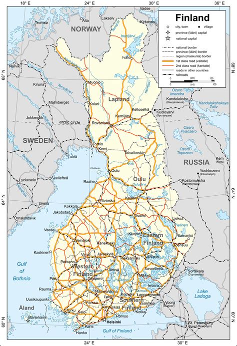 Large map of Finland with cities. Finland large map with cities ...